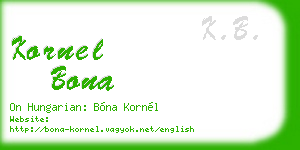 kornel bona business card